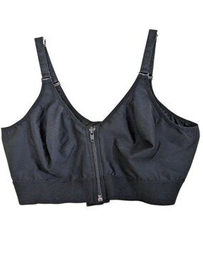 Clear Point Medical Compression Front Zip Bra Post Surgery Bra Size 40C Black